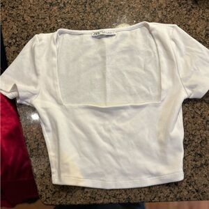 Zara White Crop Top